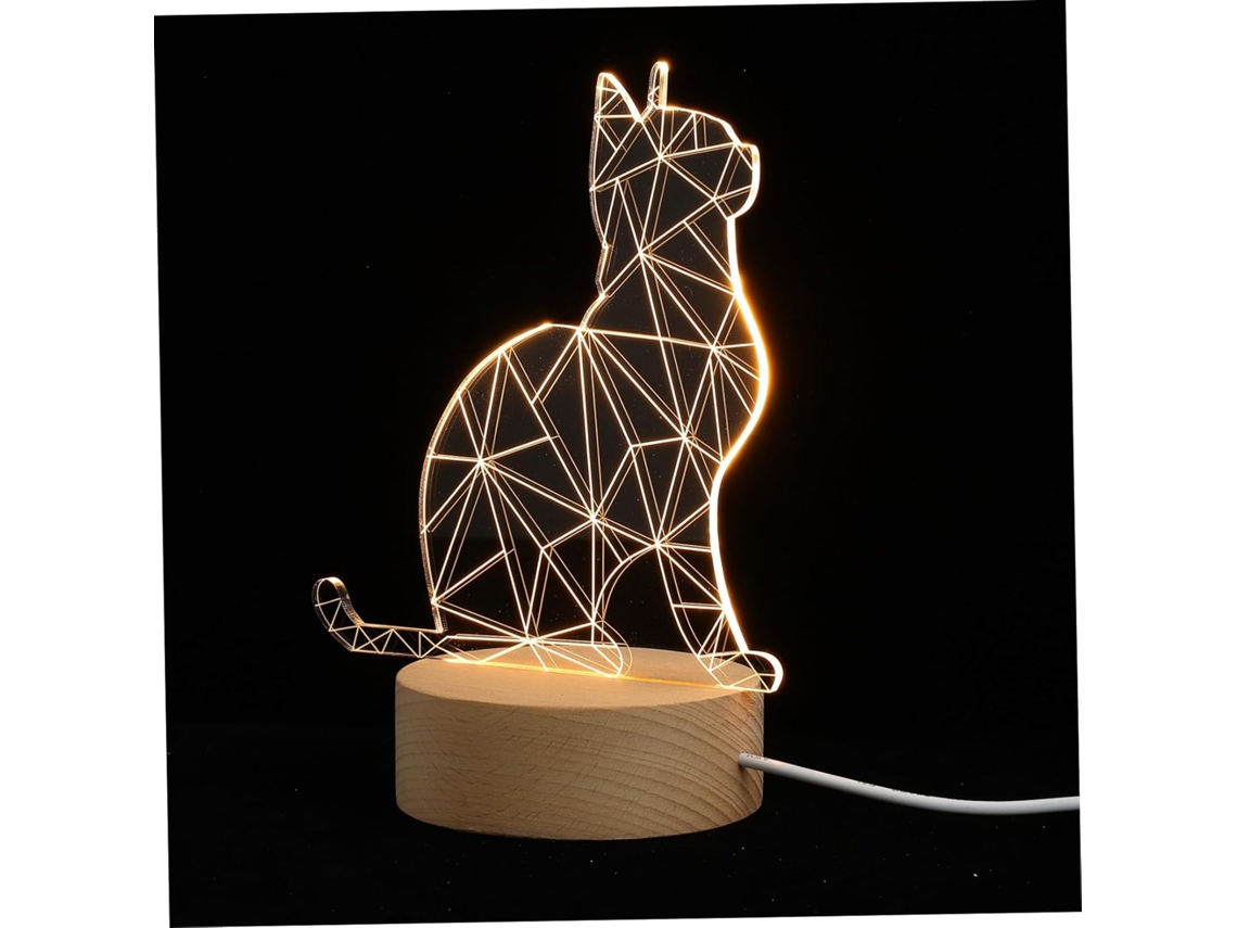 Abajur de Mesa Led 3d Adorável em Formato de Gato com Porta Usb, Luz Noturna Compacta para Quarto. SFUSHOS