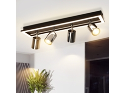 Nettlife Candeeiro De Teto Com Foco Led Led Gu10 18 W, Candeeiro De Teto Prateado Giratório Para Cozinha (4 Luzes), 52 Cm, Orientável