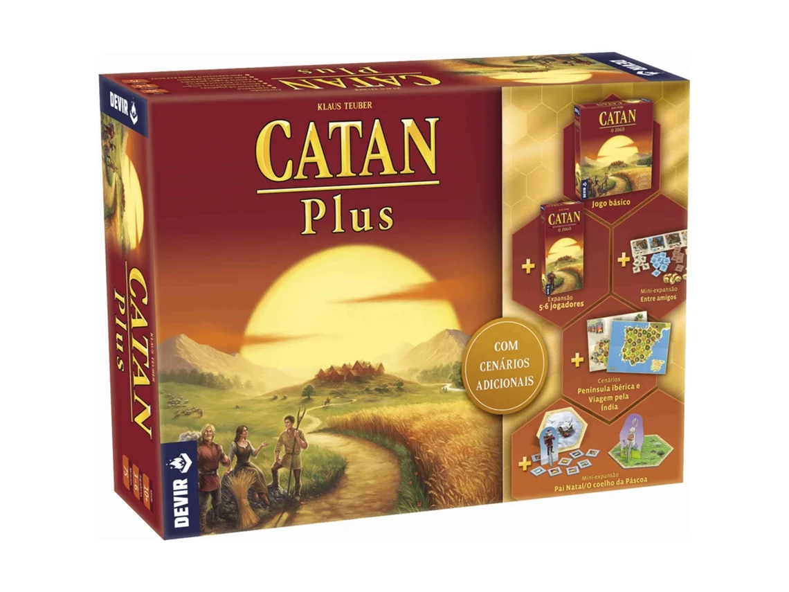 Catan Plus PT DEVIR (Idade Mínima Recomendada: ‍10 Anos)