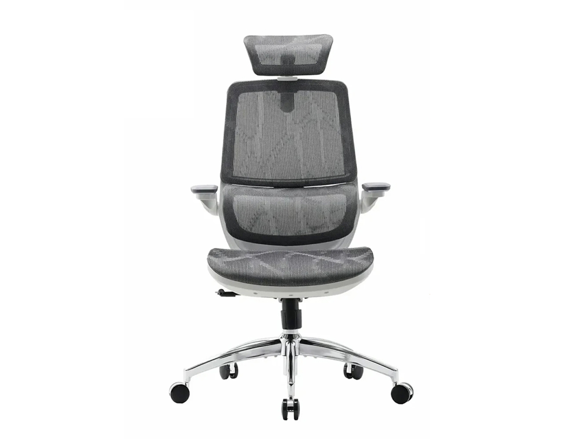 SIHOO M59AS: Cadeira ergonómica com braços 3D, encosto duplo, assento em sela de malha e certificado BIFMA/SGS (150kg).cinza