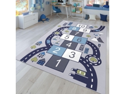 Tapete de Quarto Infantil com Estradas e Carros para Meninos e Meninas Cinza 80x160 cm | S/MARCA
