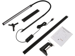 1 Conjunto De Luminária De Chão Led Com Braço Flexível E Dimerizável, Com Presilha Para Mesa.