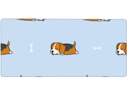 Mousepad Grande para Computador com Estampa de Cachorro Desenho Animado, Base Borracha Antiderrapante, 40 X 90