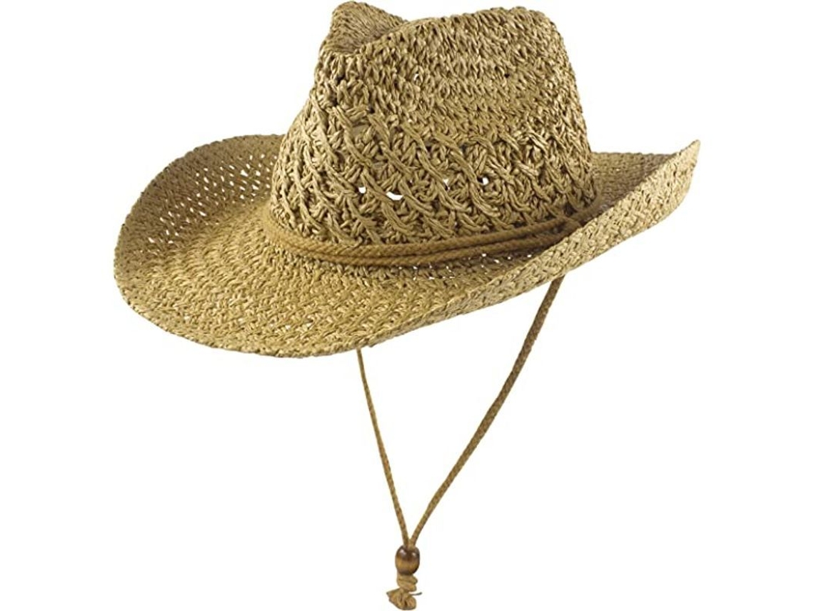 Chapéu de Palha Tecido à Mão Vintage topo plano unissex para verão, bege, CLASSIC