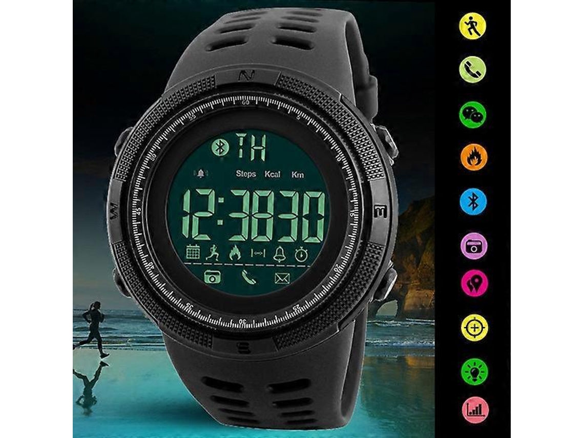 Skmei 1250 Relógio Inteligente Bluetooth de Luxo Masculino à Prova D'água LED Relógio Esportivo Digital para Homens e Mulheres, Ly Ebike