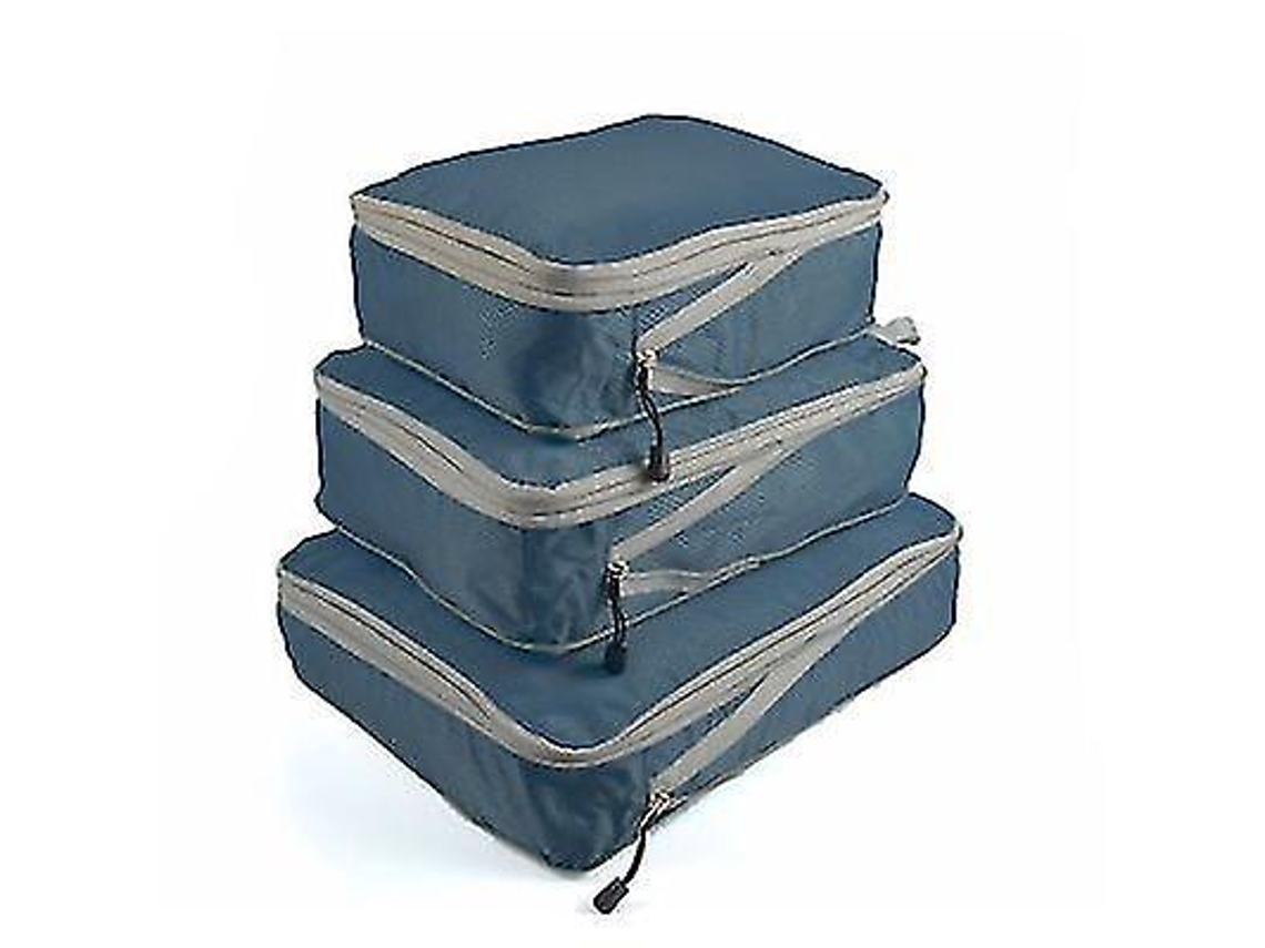 Conjunto De Bolsas Para Guardar Malas 3 Cubos De Compressão Para Organização De Malas Azul Marinho Aquaforge