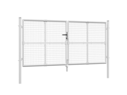 vidaXL Portão de rede para jardim 300x175 cm aço galvanizado prateado