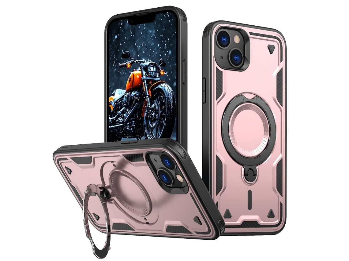 Capa Armor Híbrida Pc Tpu Para Iphone 14 Plus - Suporte De Anel Magsafe