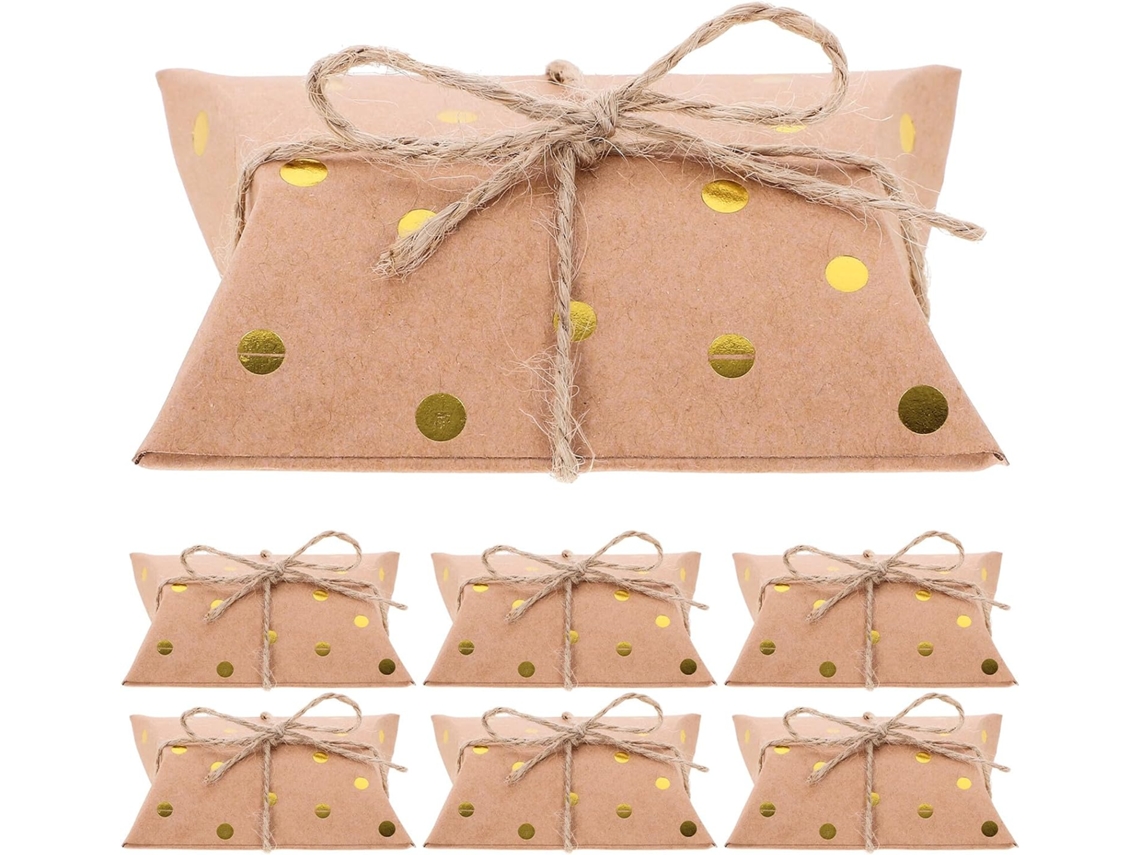 Caixas De Papel Kraft Pequenas Magiclulu Com Detalhes Dourados, Pacote Com 100 Unidades, Ideais Para Doces, Presentes E