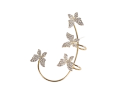 Brincos de Borboleta Zircônia Sem Piercing Ajustáveis Prata/dourado para Mulher