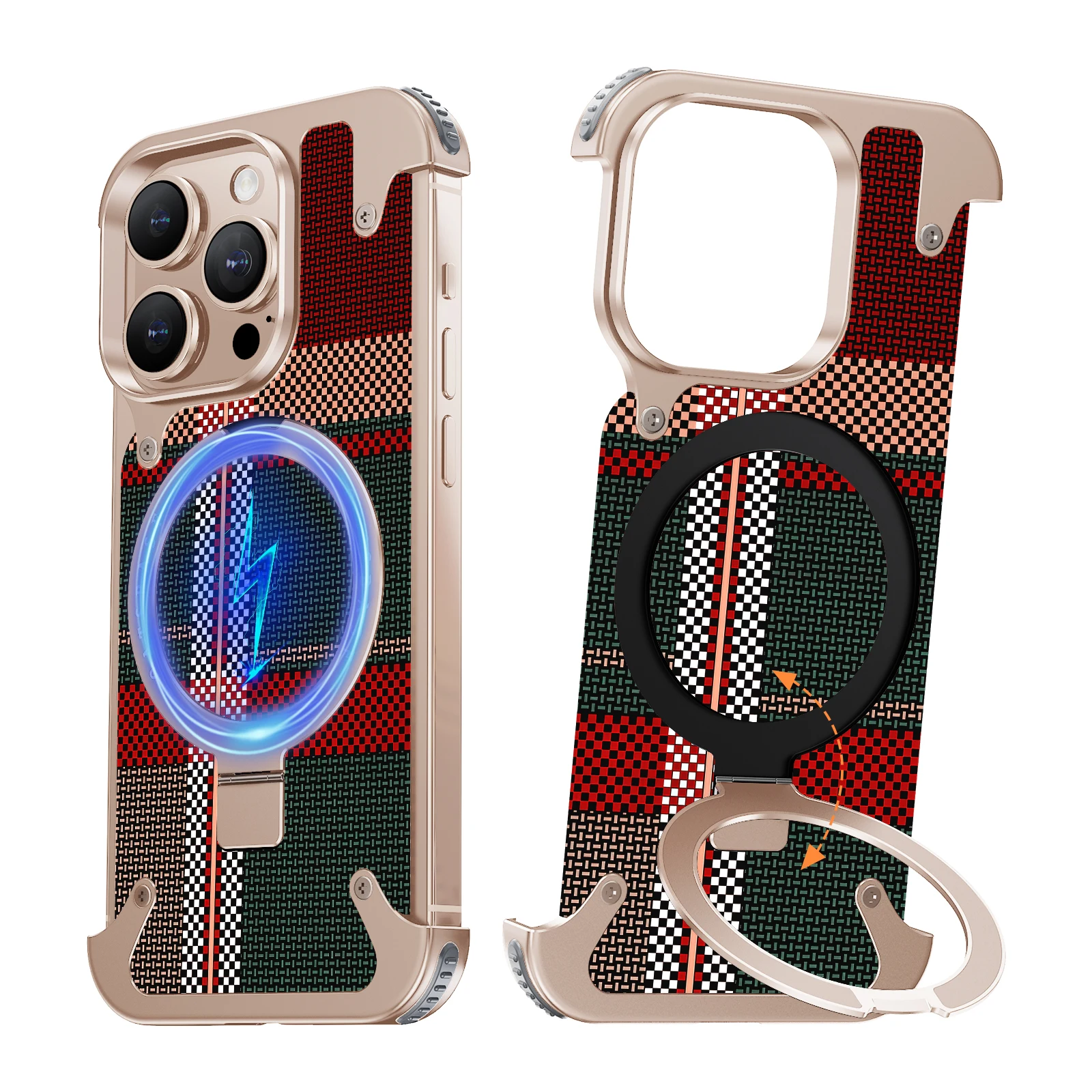 Capa Para Iphone 16 Pro Max (desert) Com Suporte Magnético Magsafe E Revestimento Texturizado Em Kevlar.