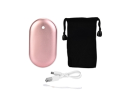 Laxiscreed Aquecedor De Mãos À Prova De Explosão Em Forma De Seixo, Recarregável Via Usb, Dourado Rosa