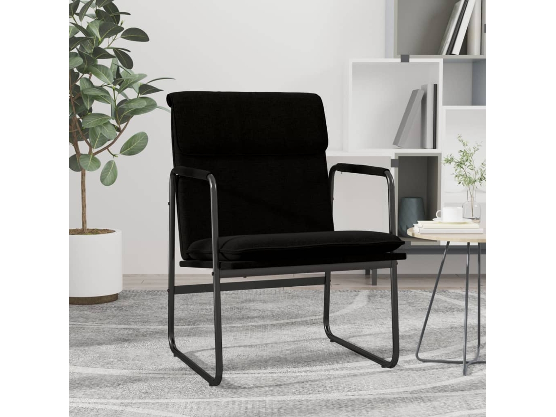 Espreguiçadeira Cadeira Lounge 55X64X80 Cm Tecido Preto