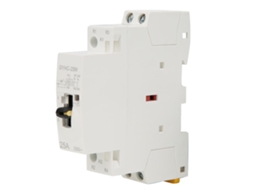 Contator Ca Doméstico Para Trilho Din, 2p, 25a, 220v, 50hz, Com Interruptor De Controle Manual E 2nf