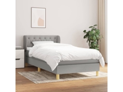 Vidaxl Cama Com Molas/colchão 80x200 Cm Tecido Cinza-claro
