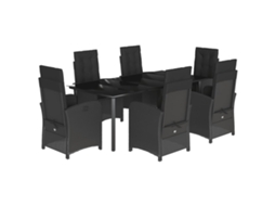 Garden Dining Set, Garden Dining Sets Vidaxl Preto Rattan / Vime (mesa Com 200 Cm De Comprimento)
