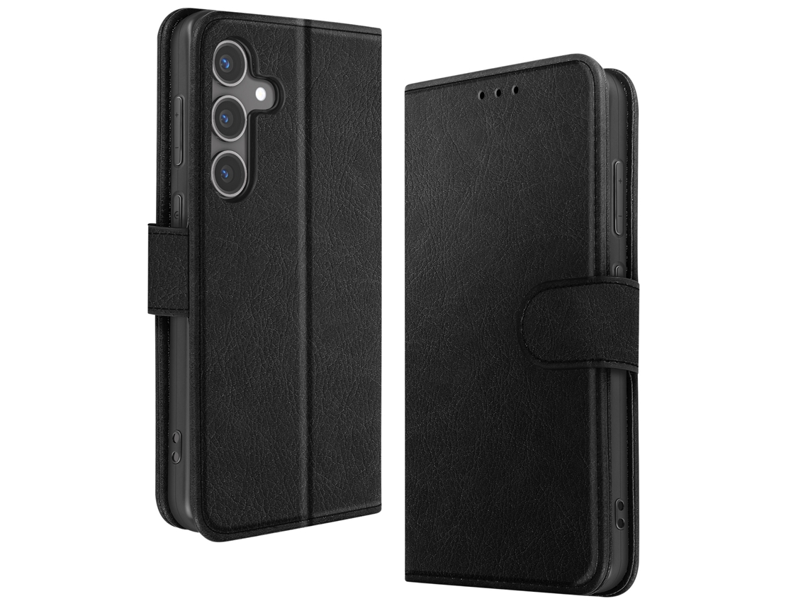 Capa Fólio para Samsung Galaxy S24 AVIZAR Pele Preto .