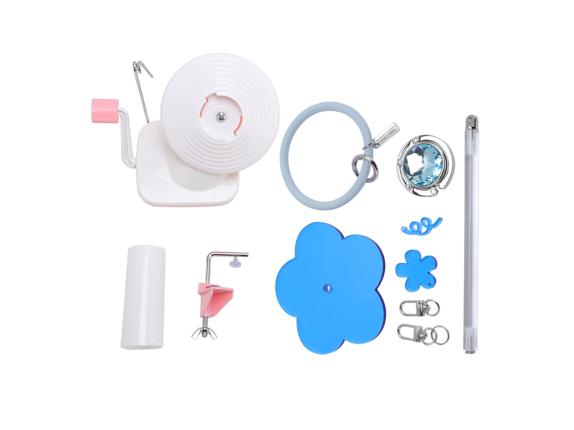 Enrollador De Hilo Manual Giratório Com Porta Pulseira E Abraçadeira De Escritório Para Tejer Azul