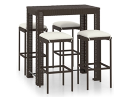 Garden Bar Set, Garden Bar Sets Vidaxl Marrom Rattan / Vime (100 Cm Table Length)
