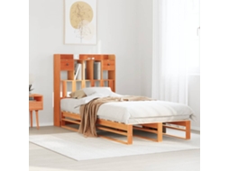 Vidaxl Cama C/ Estante Sem Colchão 100x200cm Pinho Maciço Castanho mel