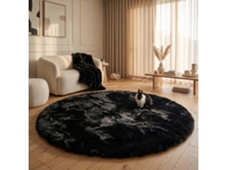 Consilio Concept Tapete De Pele Sintética Cloud Super Soft 200x200 Cm Preto