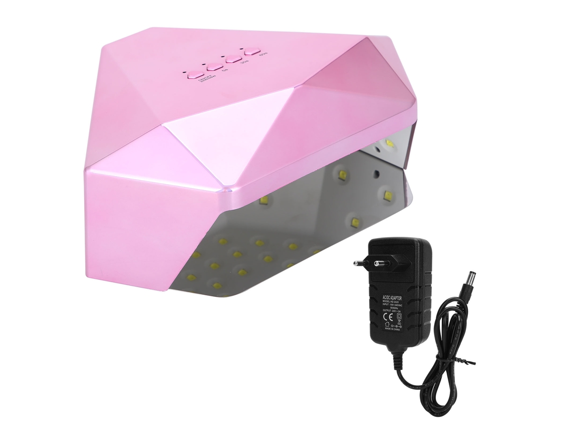 Lâmpada Secadora De Gel De Unhas Uv Led 24/48w Fonte Dupla Rápida Rosa Plug 100-240veu