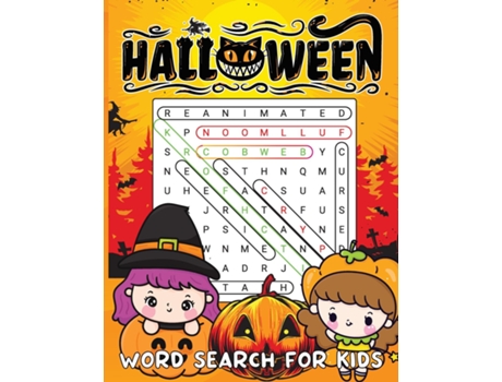 Livro Halloween Word Search for Kids 77 Halloween Themed Word Search Puzzle de Laura Bidden (Inglês)