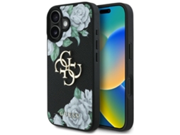 Guess Case Grinded Rose 4g Logo Para Iphone 16 Proteção Magnética