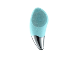 Cepillo de Limpeza Facial Sônico Elétrico, Masajeador Silicone Impermeável Recarregável, Verde GOKOCO