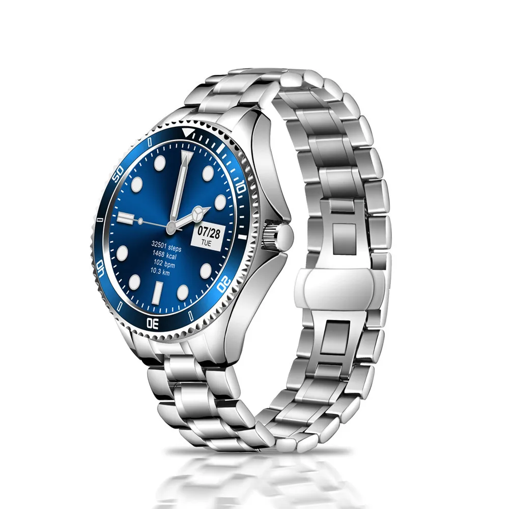 Smartwatch MDUG com Bluetooth para Atender Chamadas, Relógio Redondo de 1,28 Polegadas (azul) | MDUG