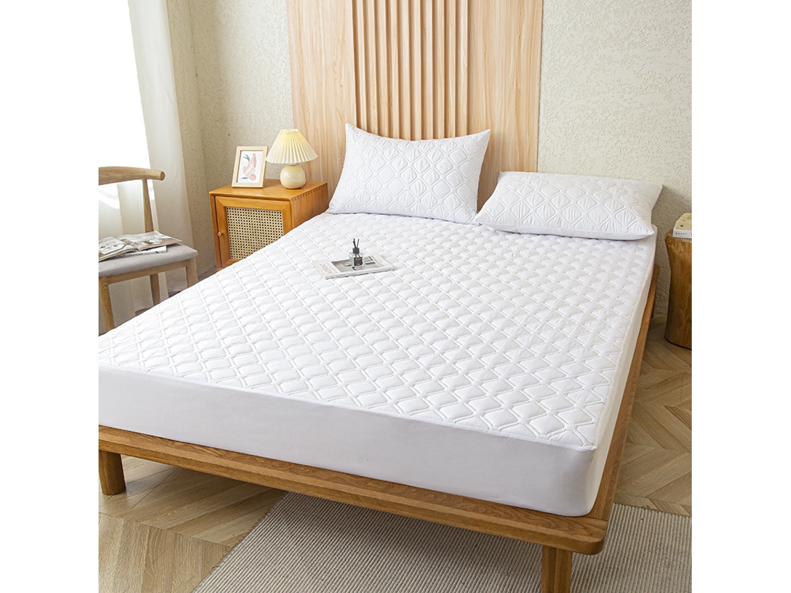 Protetor De Colchão Impermeável Czhhmart( Fitted Sheet) 200cmx200cm (com Par De Fronhas) Branco