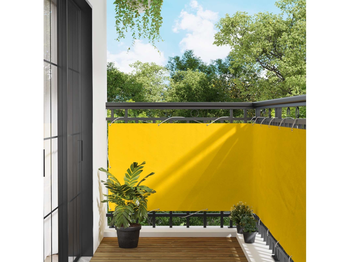 Vidaxl Tela De Varanda 100 X 500 Cm Tecido Oxford Retangular Amarelo