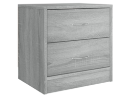 Bedside Cabinet, Bedside Cabinets Vidaxl Cinzeto Madeira Processada (n/a)