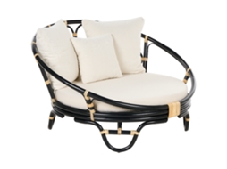Cama de exterior estilo boho BELIANI Rossano de Rattan/vime Preto 112x110x71