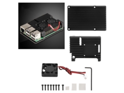Laxiscreed Carcaça De Alumínio Para Refrigeração Com Ventoinha Compatível Com Raspberry Pi 4 Model B