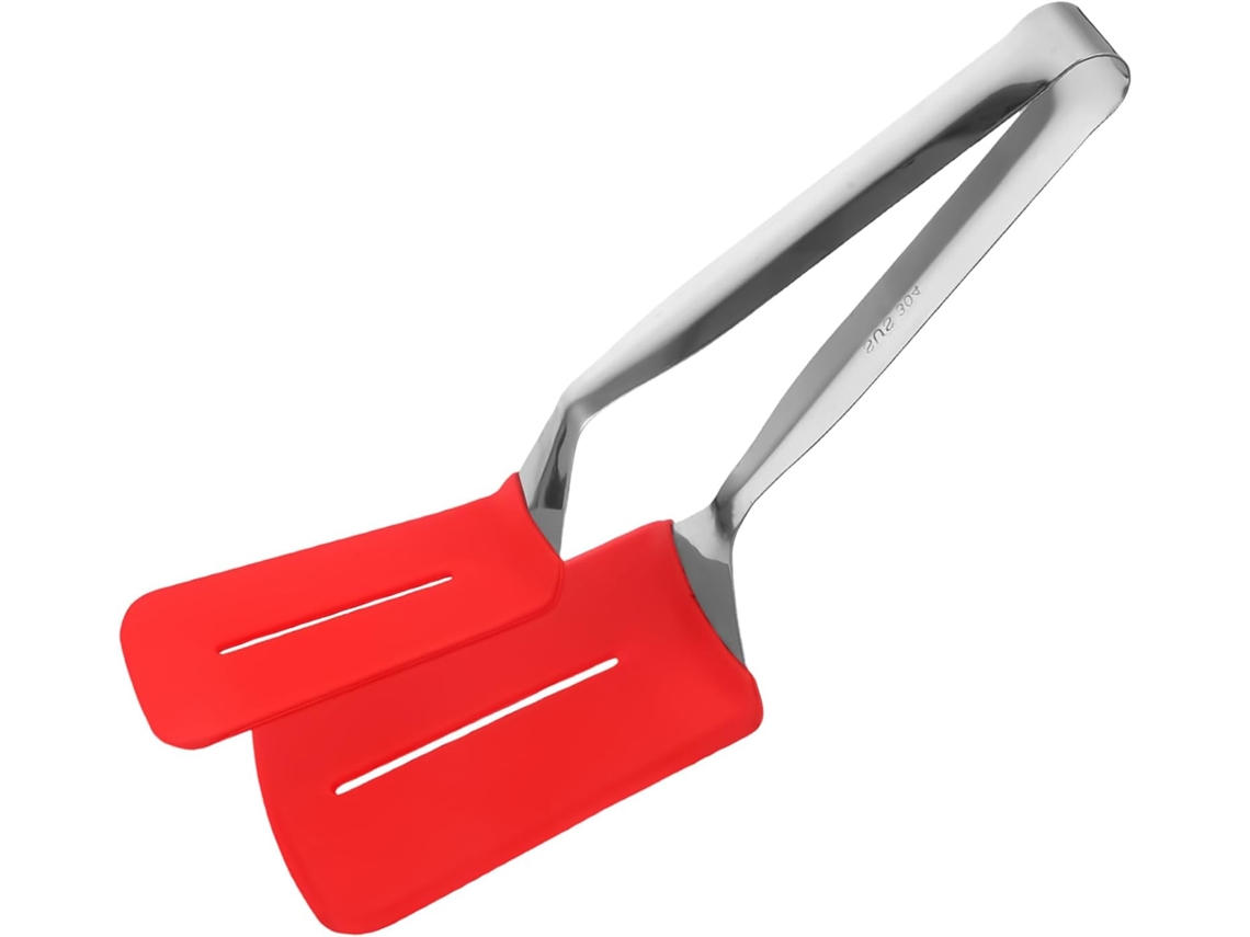 Pinça De Silicone Vermelha Para Churrasco, Aço Inoxidável, Resistente Ao Calor, Antiderrapante, Para Cozinha, Camping