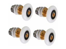Rodízios para Porta de Box (25mm) – Rolamentos de Reposição para Portas de Box de Vidro (Conjunto de 4 peças)