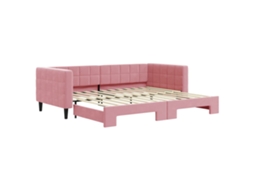 VIDAXL Sofá-Cama com Gavetão 90X200 Cm Veludo Rosa