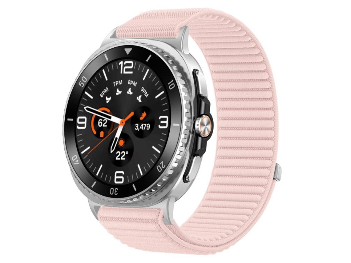 Bracelete para Samsung Galaxy Watch 8 / 8 Classic Nylon Trançado com Fecho de Velcro Rosa Milkshake XIAOMOYU