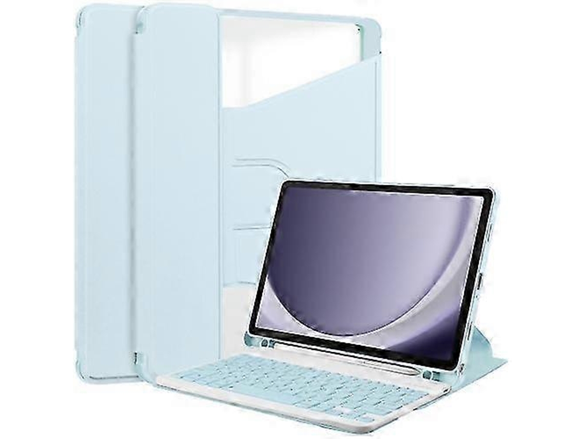Capa De Couro Inteligente Transparente Com Rotação De 360° E Teclado Para Samsung Galaxy Tab A9 S20241230512
