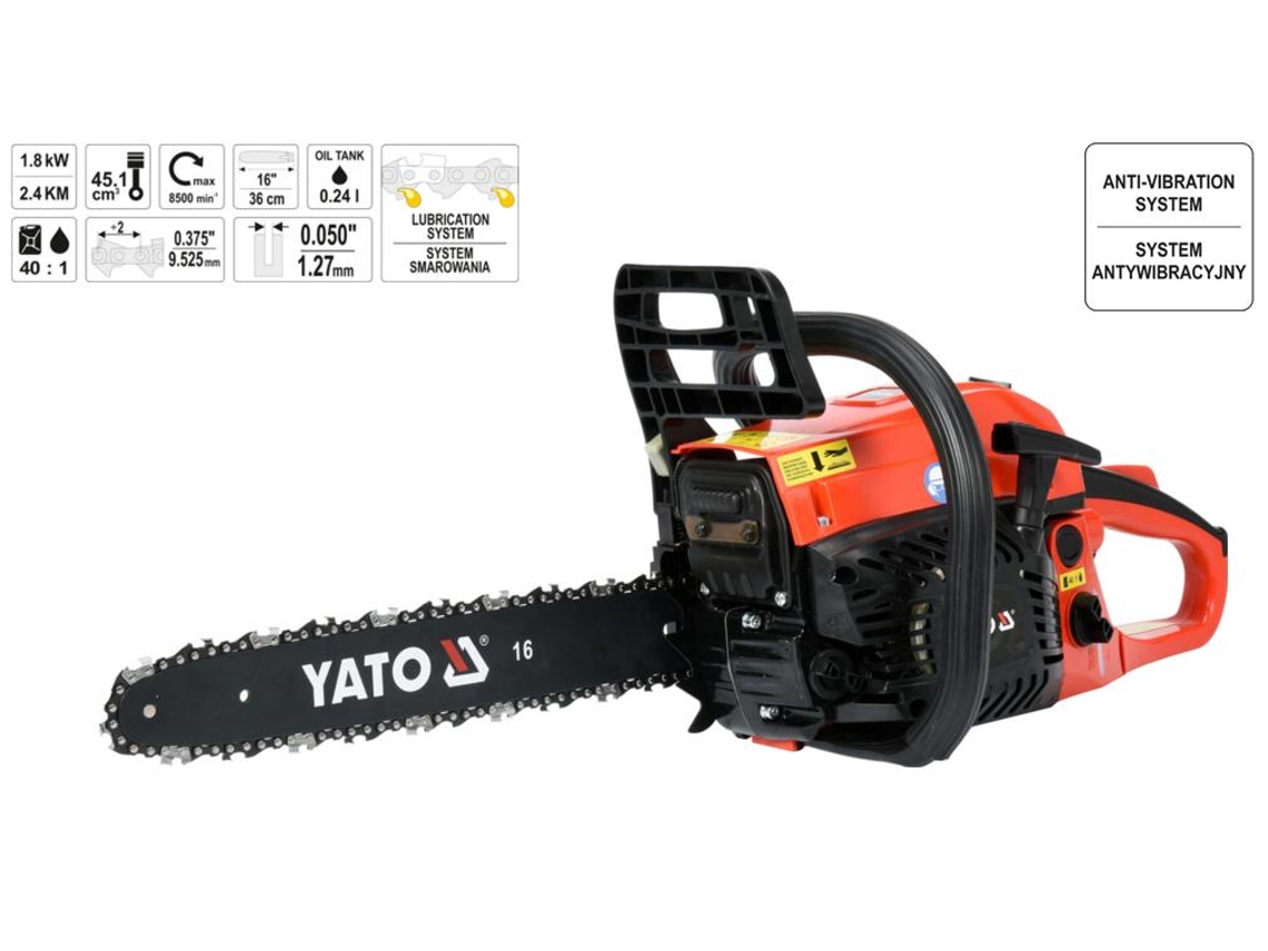 Motosserra a gasolina 2,4km 36cm Yt 84901 Yato