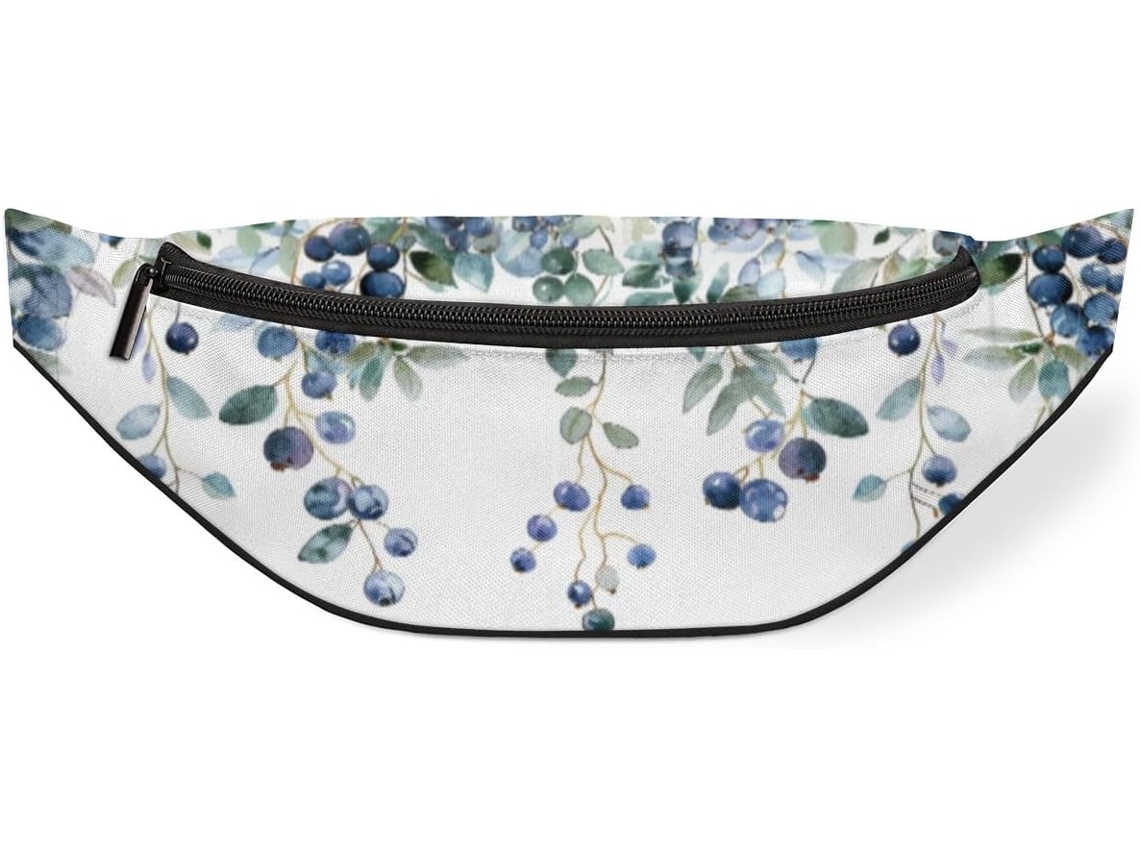 Pochete com Estampa Aquarela de Folhas e Frutos Silvestres para Homens Estampas Estampa Aqua Ajustáveis S/MARCA