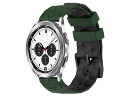 Pulseira De Silicone Bicolor Com Estampa De Futebol Para Samsung Galaxy Watch 4 Classic 42mm 20mm