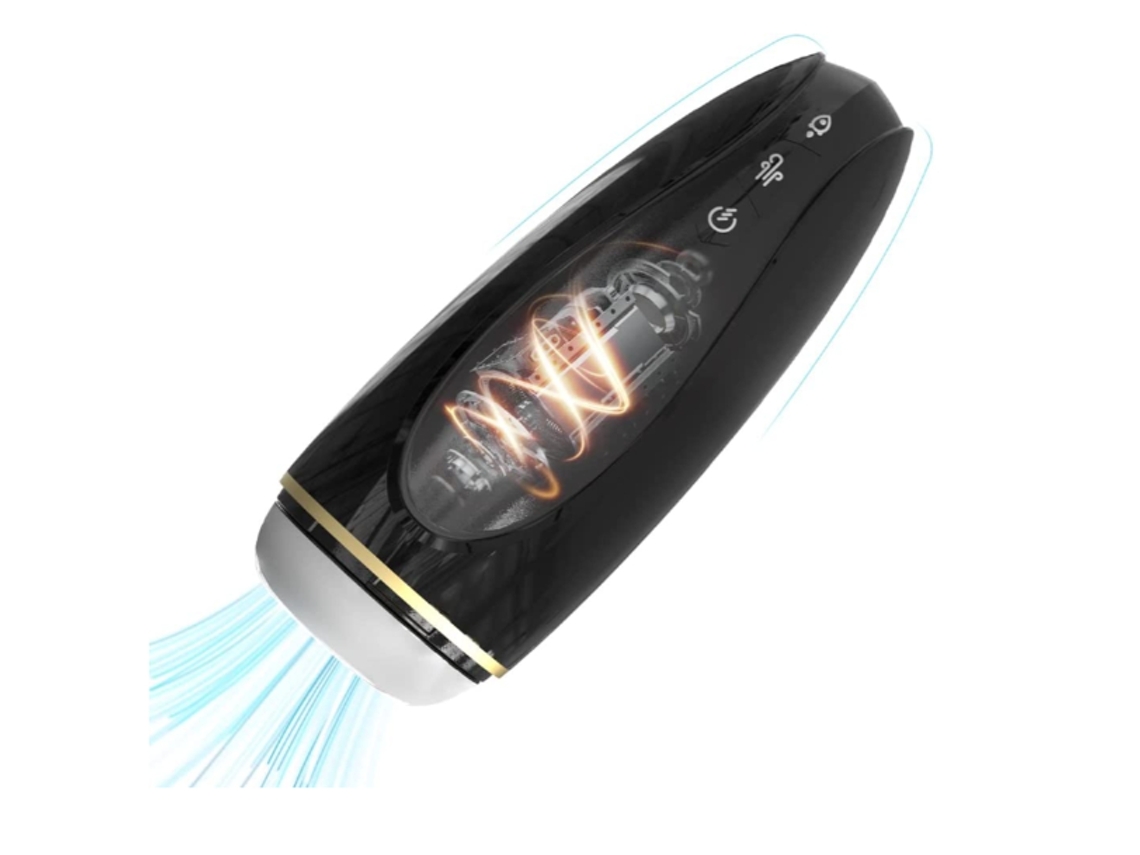 Copo De Masturbação Masculina Automática Com 9 Modos De Vibração Poderosos, 5 Modos De Absorção, Preto