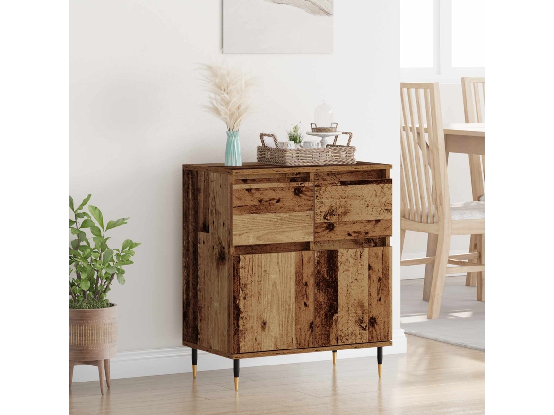 Vidaxl Buffet Com Gaveta Madeira Antiga 60 X 35 X 70 Cm
