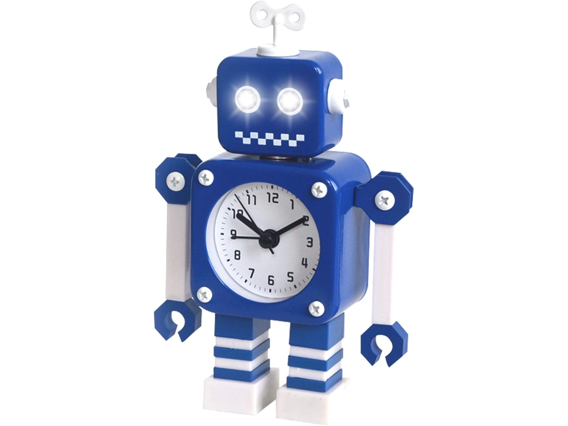 Despertador Robô, Despertador Silencioso em Aço Inoxidável com Brilho Flash