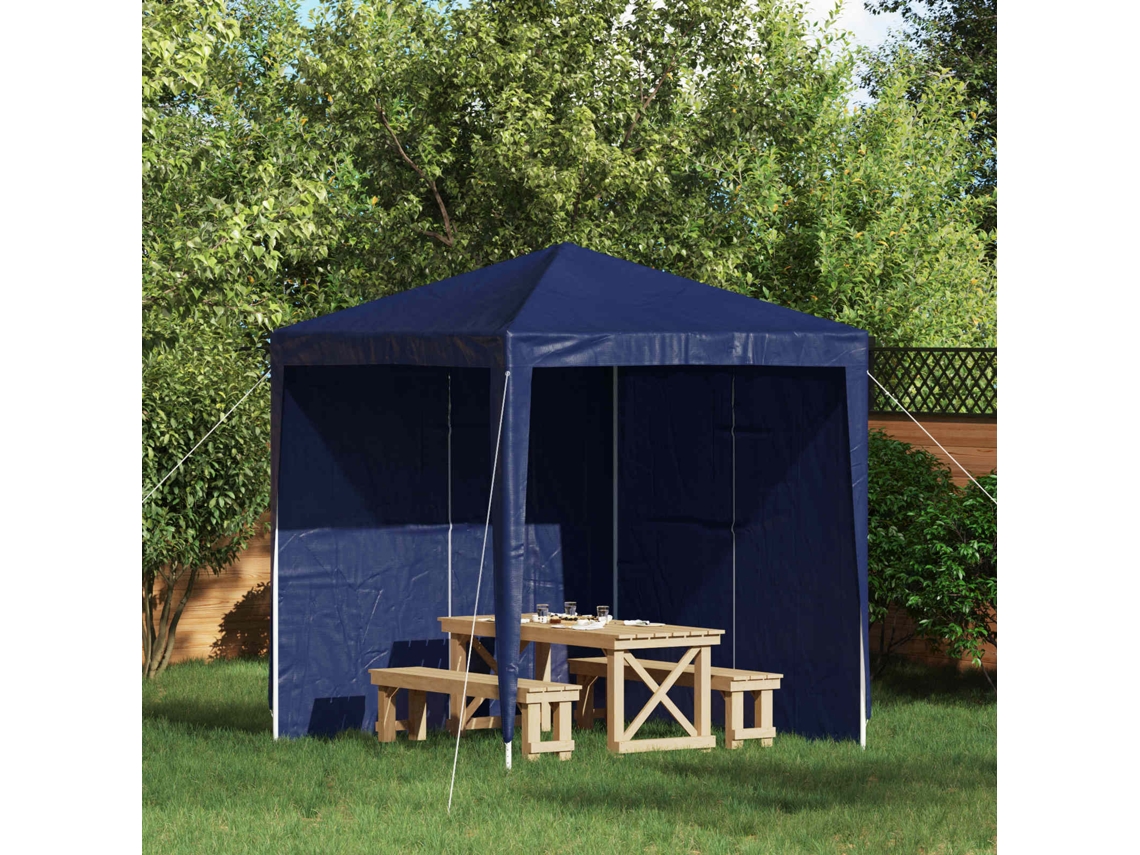Vidaxl Lateral De Tenda Para Festa 2 Unid. 200 X 195 Cm Azul Pe E Aço