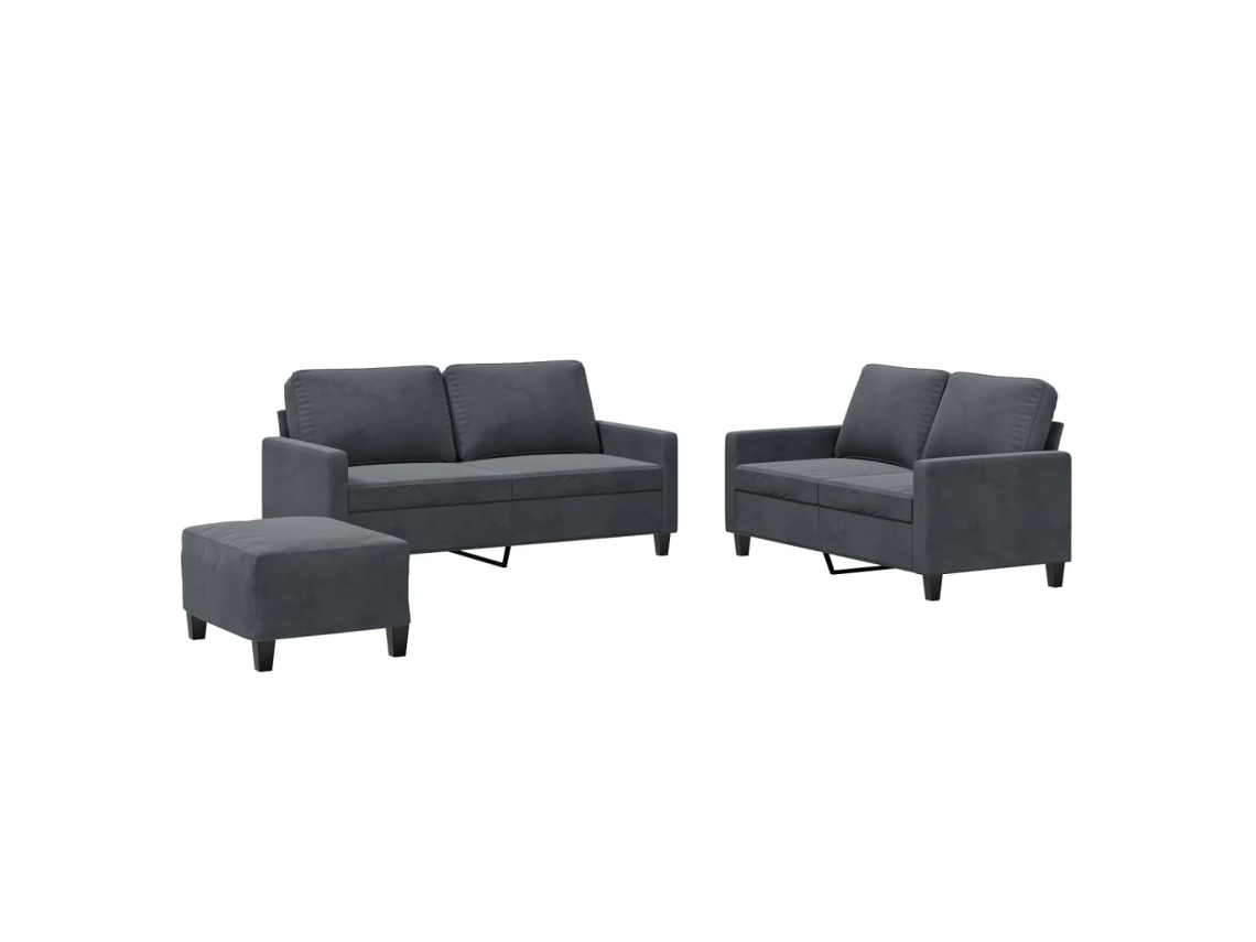 Sofa Set, Sofa Sets Vidaxl Cinzeto Veludo (n/a)