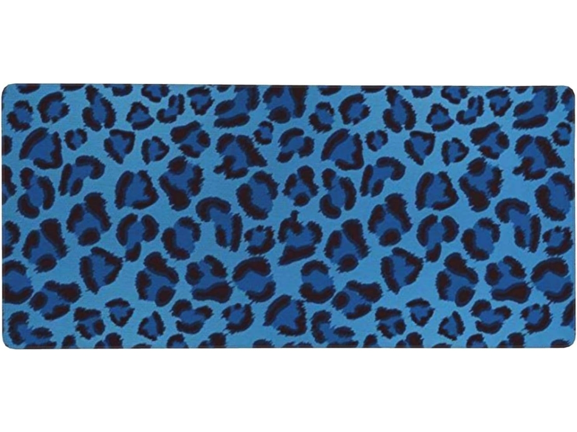 Mousepad para Computador de Grande Formato com Estampa Leopardo e Desenho Pudim, Base Borracha Antiderrapante,