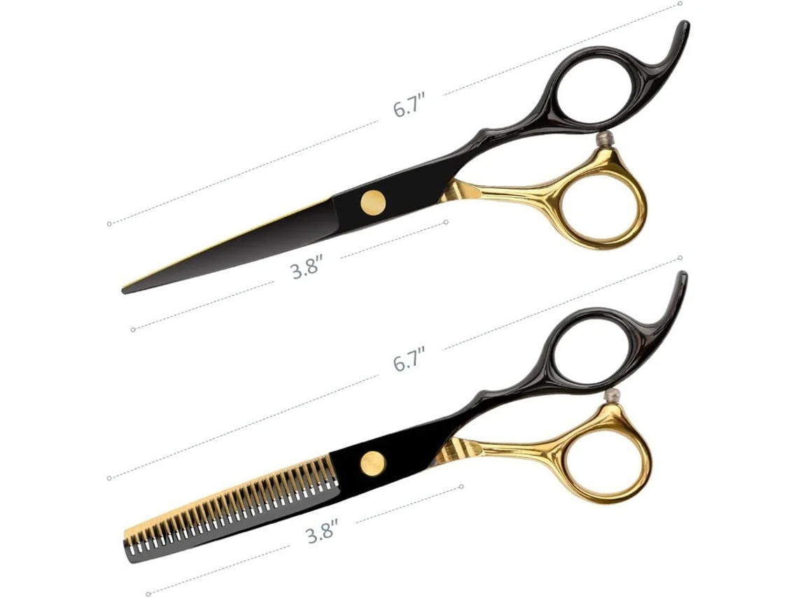 Tesoura De Cabeleireiro Profissional Em Ouro Preto Aço Inoxidável Conjunto De Corte De Cabelo Salão Multifuncional Ferramenta De Tesoura Yizhood